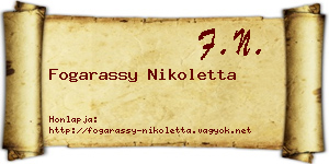 Fogarassy Nikoletta névjegykártya